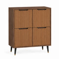 Highboard Sideboard Walnuss MDF mit Walnussfurnier rechteckig 100 x 40 x 120 cm