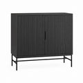Sideboard Schwarz MDF Rechteckig 100 x 40 x 110 cm mit 2 Türen