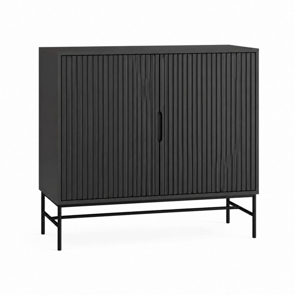 Sideboard Schwarz MDF Rechteckig 100 x 40 x 110 cm mit 2 Türen