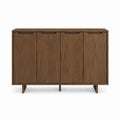 Sideboard Nussbaumfurnier rechteckig mit 4 Türen 180 x 45 x 90 cm