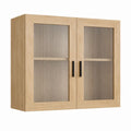 Hängeschrank mit 2 Glastüren Eiche 80 x 30 x 60 cm