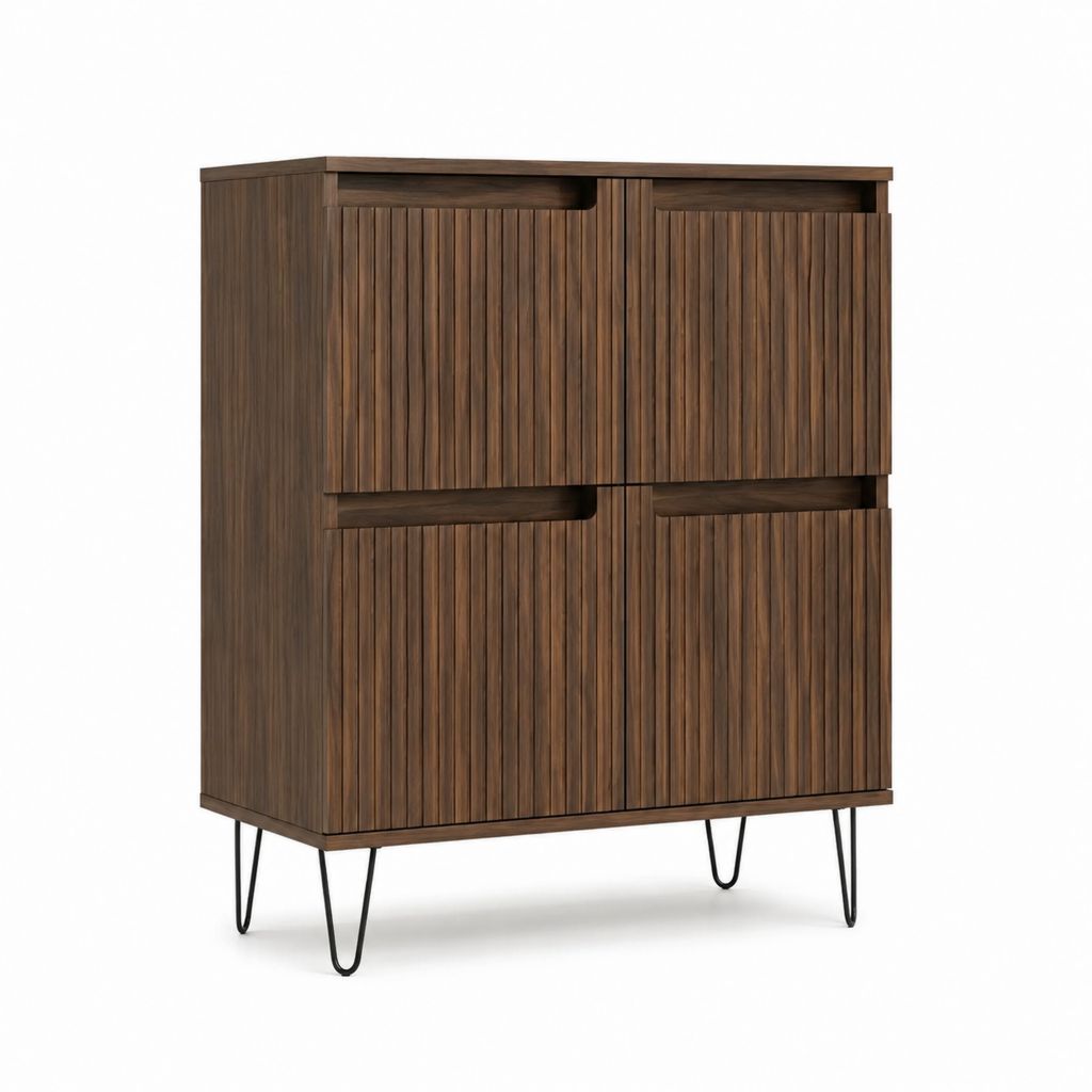 Sideboard Nussbaum MDF rechteckig 85 x 40 x 110 cm