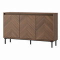 Sideboard Nussbaumfarben mit Nussbaumfurnier und Stahlgestell 160 x 45 x 85 cm