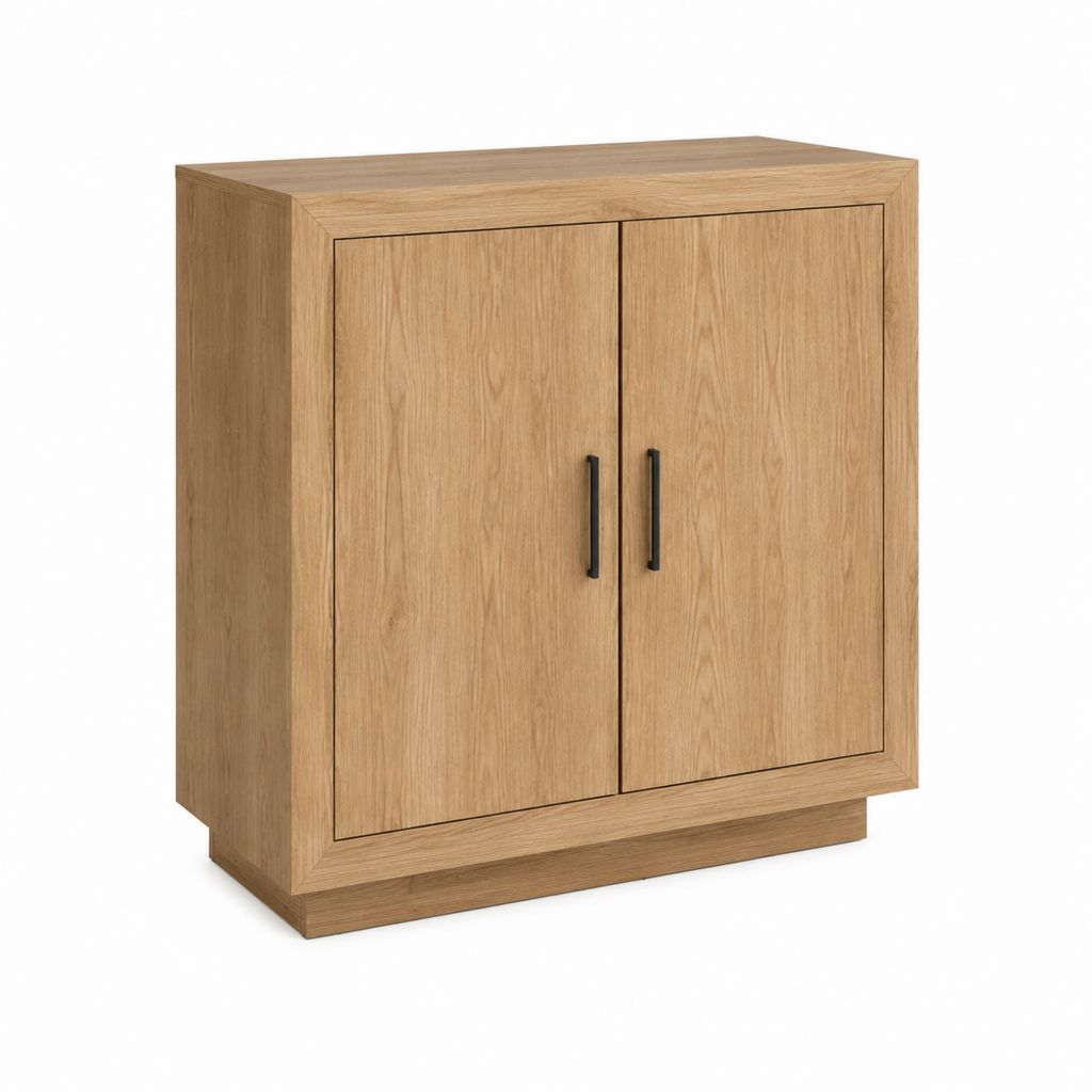 Sideboard 2 Türen Eichenoptik Spanplatte rechteckig 90 x 40 x 100 cm