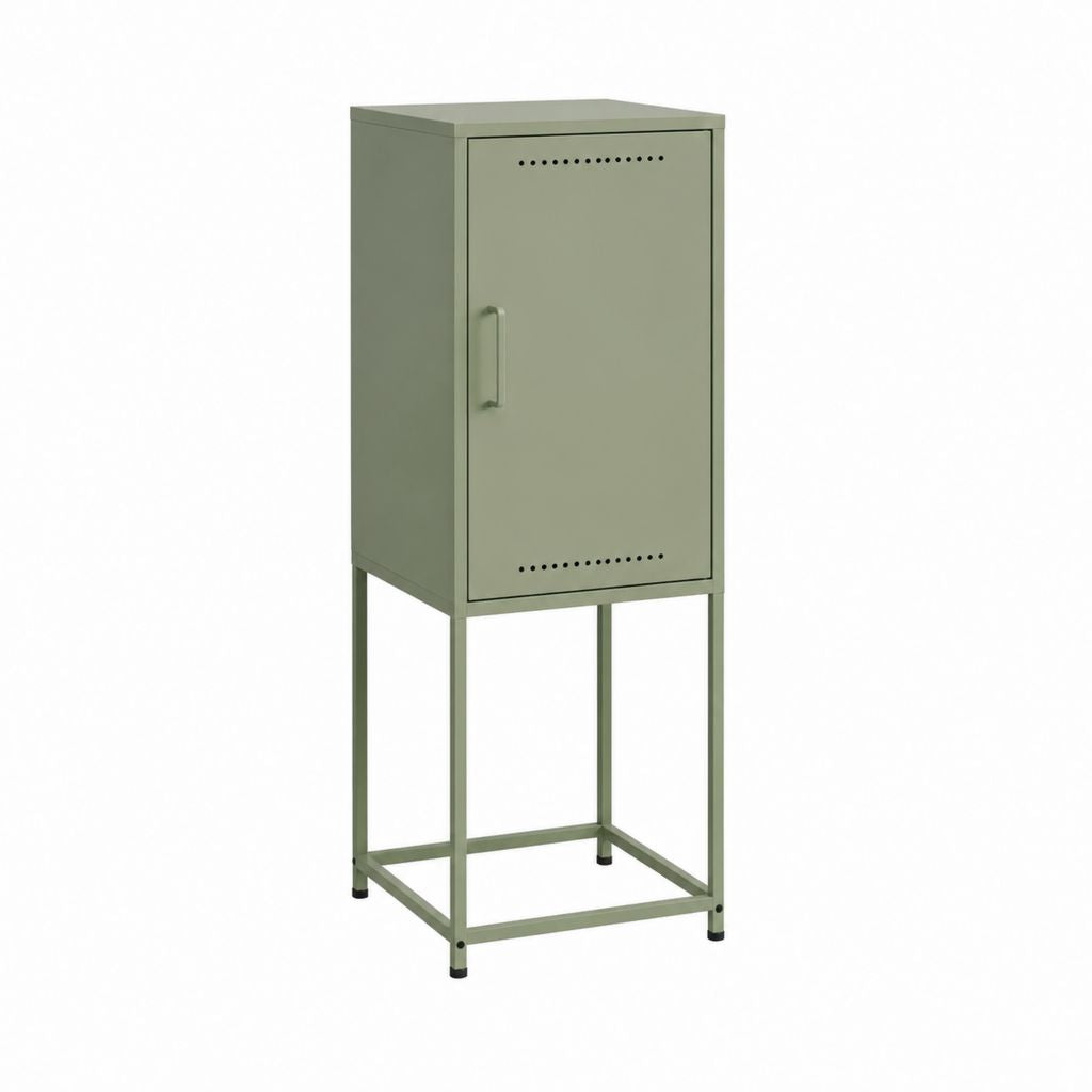 Sideboard Schrank salbeigrün aus pulverbeschichtetem Stahl rechteckig B 40 x T 35 x H 100 cm