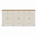Sideboard Creme MDF mit Holzfurnier 6 Türen 3 Schubladen 180 x 40 x 90 cm