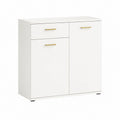 Sideboard mit 2 Türen und Schublade Weiß MDF rechteckig 80 x 40 x 80 cm