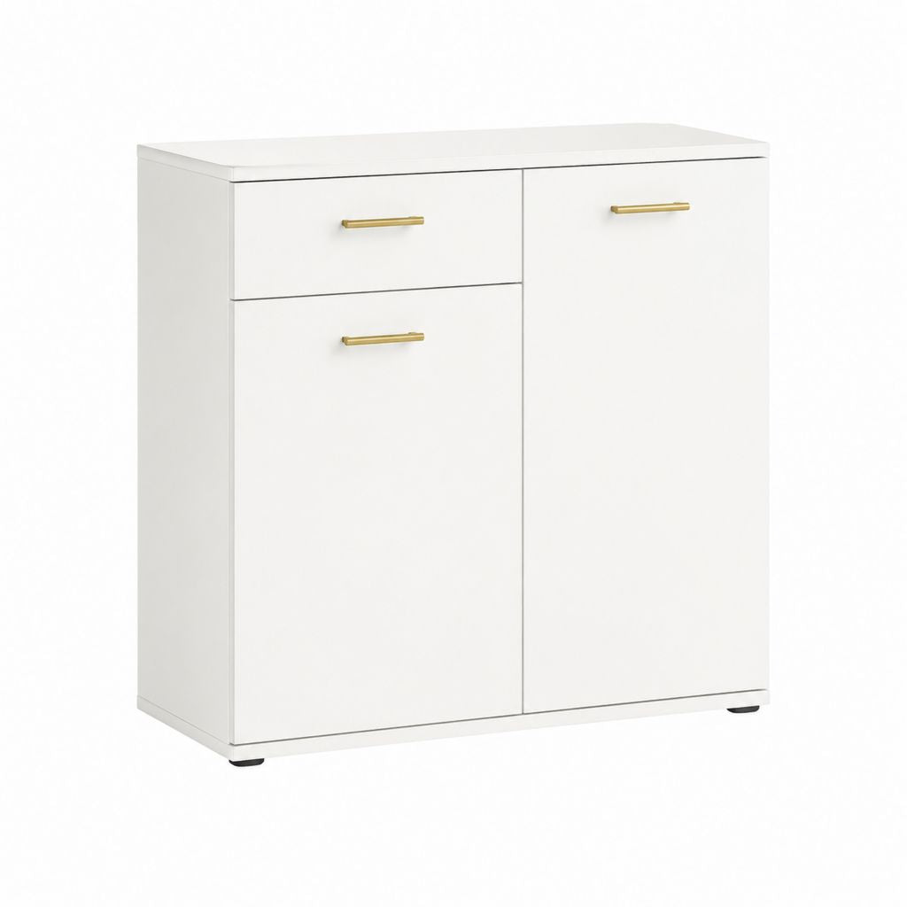 Sideboard mit 2 Türen und Schublade Weiß MDF rechteckig 80 x 40 x 80 cm