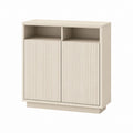 Sideboard Creme MDF rechteckig mit 2 Türen und 2 offenen Fächern 80 x 90 x 40 cm